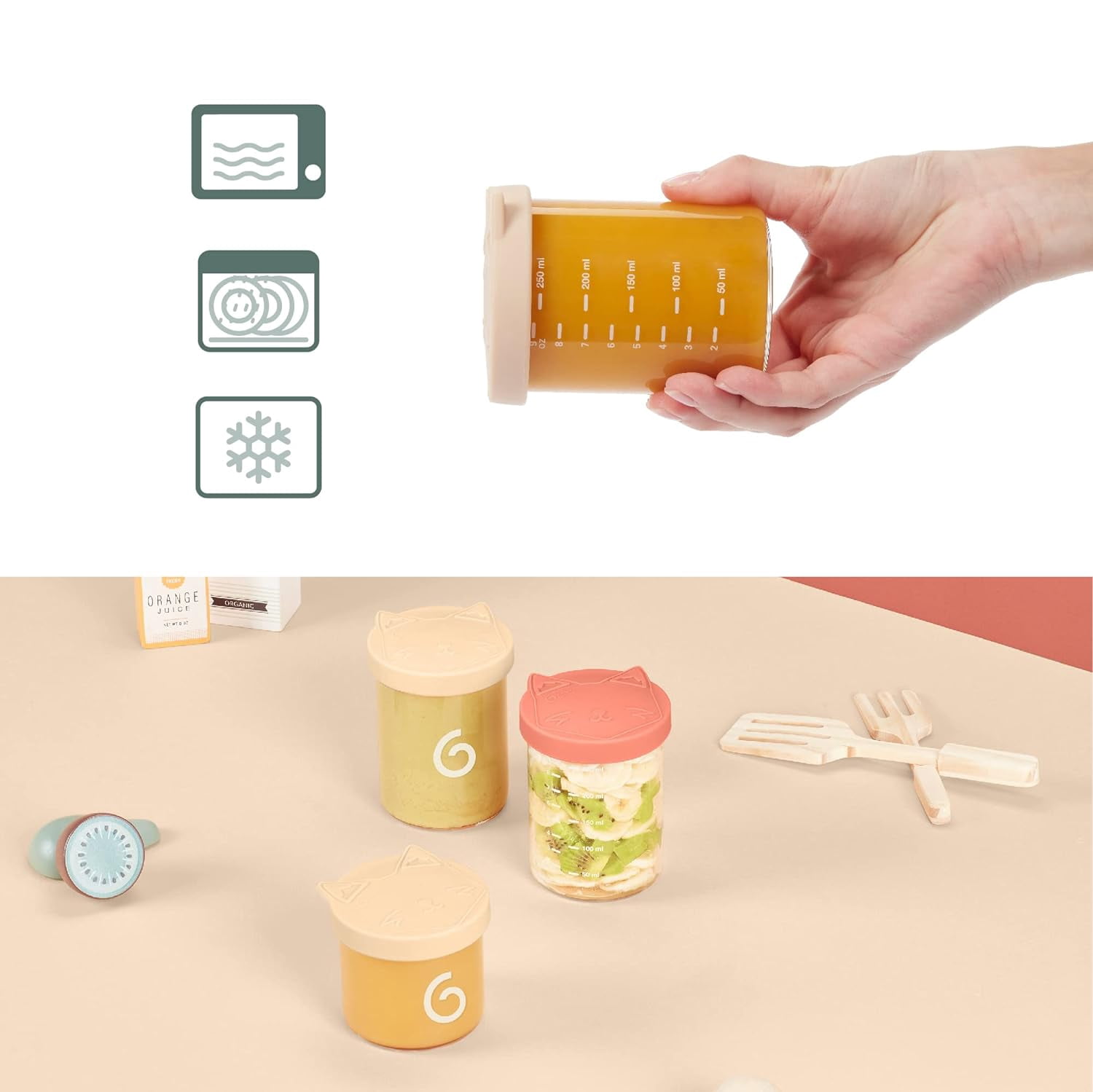 Babymoov BPA-Free Borosilicate Glass Storage Containers, 9 Count (6 x 8.5oz + 3 x 4oz)