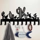 thumbnail image 2 of Llavero de metal con forma de cactus, decorativo, de codorniz, con 10 ganchos, organizador de pared de cactus negro, colgador de llaves, colgador para correa de perro, decoración de pared de cocina, 2 of 9
