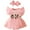 Pink, variant on WIBACKER 0-18M Infant Baby Girl Summer One-piece Outfit Ruffles Sleeve Flower Waist Romper Dress with Headband for Toddler