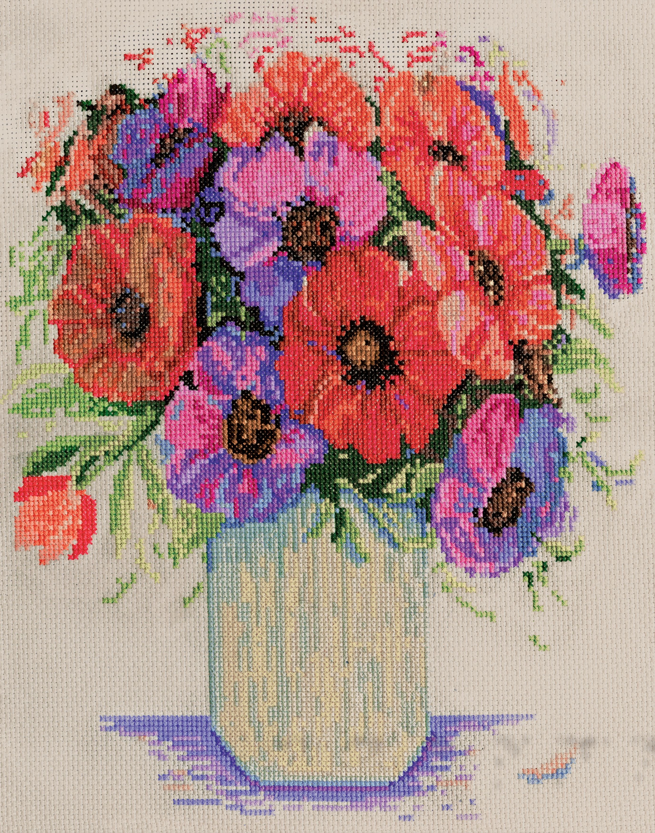 Design Works Counted Cross Stitch Kit 9"X12"Anemones (14 Count