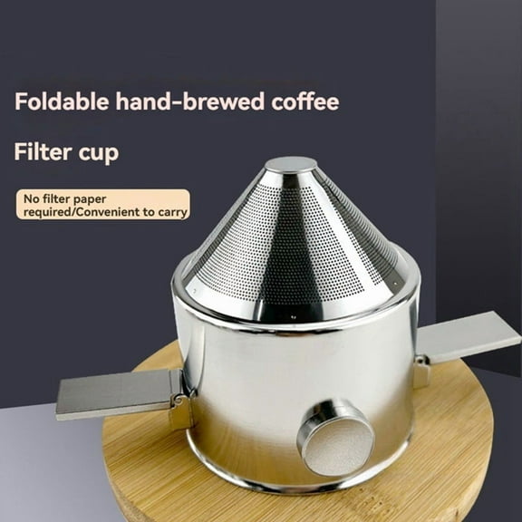 Stainless Steel Coffee Dripper Portable Pour over Coffee Filter Reusable Slow Drip Coffee Filter for Travel Camping,1 x Coffee Filter,Silver