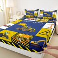 thumbnail image 3 of Homewish Excavator Truck Twin Sheet Sets,Construction Vehicles Twin Fitted Sheet,Yellow Blue Flat Sheet For Boys Teens,Breathable Home Decor,3-Piece, 3 of 7