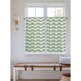 thumbnail image 5 of Sage Green Stripe Tier Curtains 45 Inches Long, Farmhouse Striped Modern Waves Moires Window Treatment Curtain Drapes, Window Half Privacy Curtains for Bedroom Bathroom, 42"x45", 2 Panels, 5 of 7