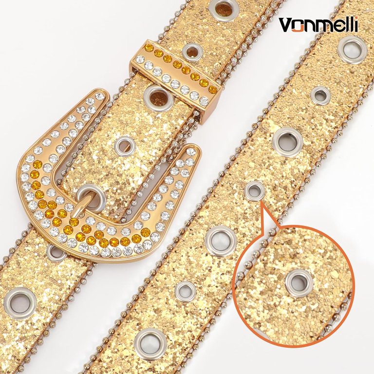 Rhinestone Western Belt for Men Women Cowgirl Cowboy Leather  display picture 1