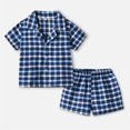 thumbnail image 3 of ZRBYWB Girls Nightgowns Kids Toddler Baby Girls Spring Summer Plaid Cotton Short Sleeve Sleepwear Pajamas Clothes Sleepwear, 3 of 3