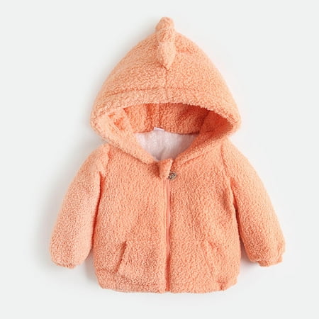 

BadyminCSL Newborn Infant Baby Boys Girls Dinosaur Hooded Pullover Tops Warm Clothes Coat