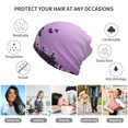 thumbnail image 5 of Pofeuu Lavender Roses Arrangement Print Multifunction Beanie Hat for Men Women Fashion Scarf Soft Stretch Skull Cap, 5 of 8