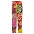 thumbnail image 6 of Pastel Rainbow Lollipop Winter Female Pants Flannel High Waist Women Pants Lady Warm Straight Leg Plush Trousers, 6 of 7