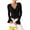 Black, variant on Women Tops V-neck Flared Long Sleeve Lace-up Pullover Tops Slim Fit Solid Color Casual Tops Versatile Daily Wear
