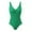 Green, variant on Womens Swimwear Trendy One-Piece Swimsuit with Plunging V-Neckline and Waist-Cinching Design for a Flattering Pool or Beach Look Mint Green M