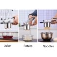 thumbnail image 3 of Large Capacity Potato Ricer, Potato Ricer and Masher with 3 Interchangeable Discs & Silicone Grip Handles, Stainless Steel , Juicer Vegetable Strainer Kitchen Gadget Diameter 3.5inch, 3 of 8