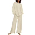 thumbnail image 1 of CHOK Cotton Linen Sets for Women 2 Piece Long Sleeve Lounge Set Lightweight Pants Spring Summer Outfits, 1 of 7