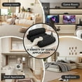 thumbnail image 3 of LEHZROAJ 3 in 1 Corduroy Bean Bag Chair with Pillow, Cozy Folding Sofa Bed for Adults Memory Foam Filled No Assembly for Living Room Bedroom,Black, 3 of 8
