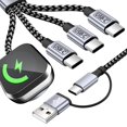 thumbnail image 1 of Cable de carga MPATIBY 4 en 2 para cargador de teléfono y reloj de 5 pies, 1 of 7