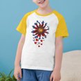 thumbnail image 2 of CFLVAEK T-Shirts Patriotiques du 4 Juillet pour Enfants, T-Shirts Graphiques Drapeau Américain, Manches Courtes Confortables, Col Rond, Raglan, 5 Ans, 2 of 8