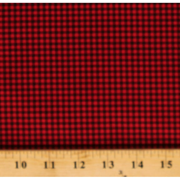 Cotton Red and Black Gingham Check 1/10" Squares Cotton Fabric Print by the Yard (CHECK-C7065-RED)Cotton Red and Black Gingham Check 1/10" Squares Cotton Fabric Print by the Yard (CHECK-C7065-RED)