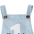 thumbnail image 4 of Leey-World Baby Girl Boy 1st Birthday Clothes One Year Old Bubble Bodysuit Backless Rib Romper Cake Smash Outfits(Blue,6-12 Months), 4 of 6