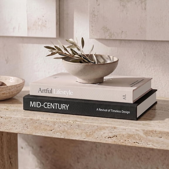 Aesthetic Decorative Books Set of 2 - Stylish Boxes for Coffee Table Decor | Beautiful Modern Home Decoration for Your Bookshelf or Mantel Decor - Fake/Faux Books as Photo Storage and Keepsake Box