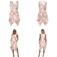 thumbnail image 3 of Xixirimido Pink Palm Leaf Floral Matching Couple Outfits Men’s Button-down Hawaiian Shirt Women Sleeveless Midi Dress with Pocket Couples Matched Summer Outfits for Beach Vacation, L, 3 of 7
