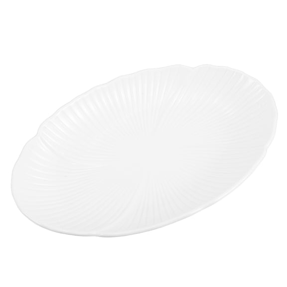 HOOWIFFY White Ceramic Dessert Plate Unique Shape for Food Photography and Serving, and Stylish