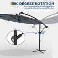 thumbnail image 5 of Ataucjin 10FT Offset Patio Umbrella, Hanging Cantilever Umbrella with 360 Rotating Base Outdoor Sun Shade with Easy Tilt Adjustment, 8 Ribs, UV Protection for Backyard, Lawn, Garden and Pool, 5 of 7