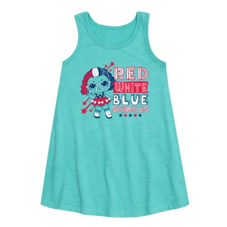 

LOL Surprise! Americana - 4th of July - Red White & Blue Sparkles - Toddler & Youth Girls A-line Dress