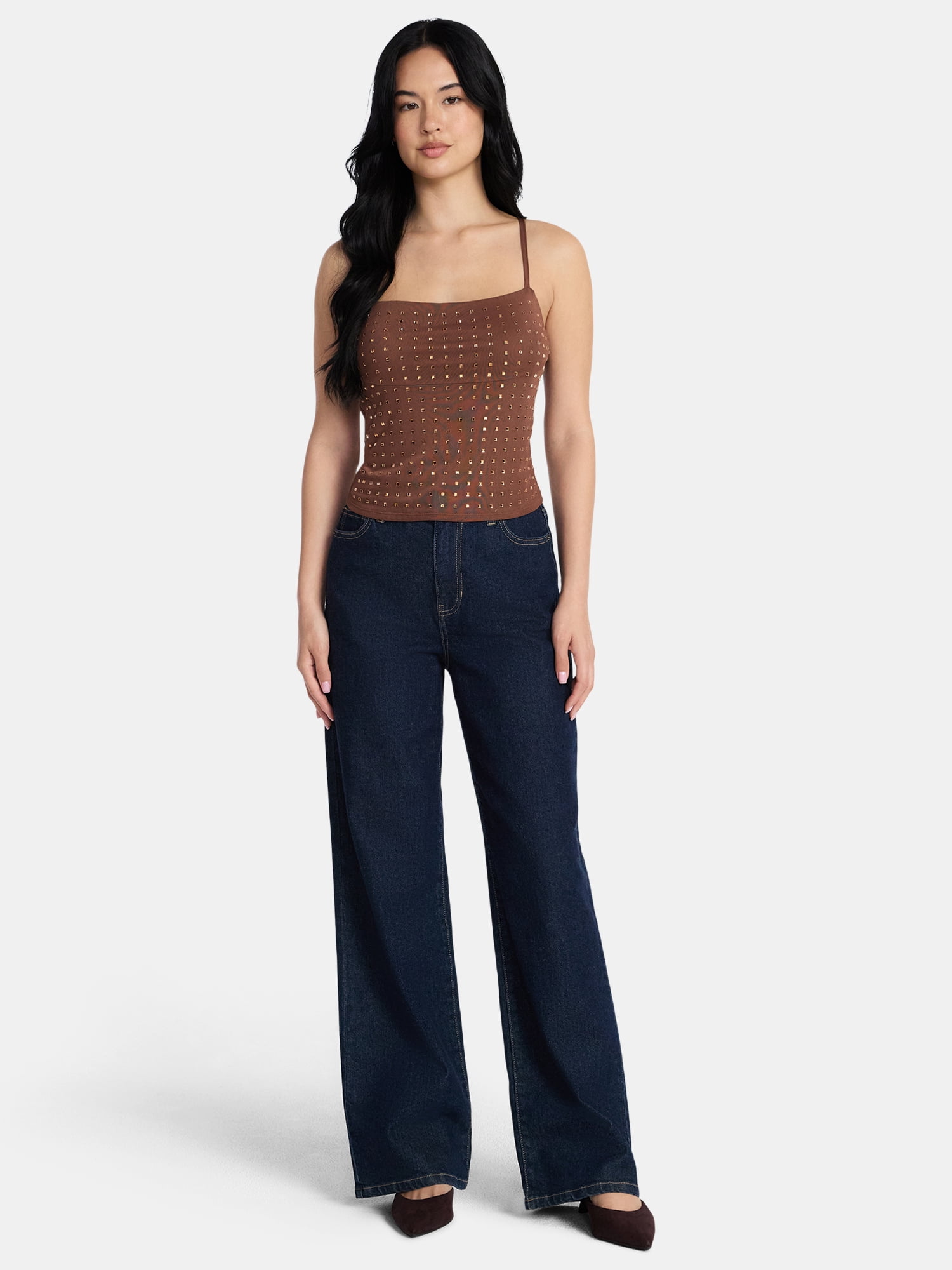Madden NYC Rhinestone Cami, Womens