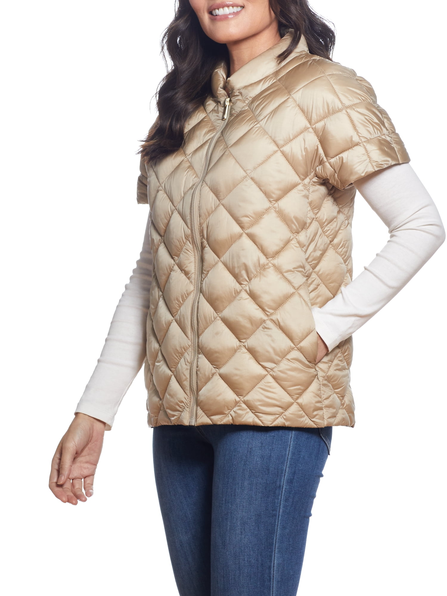 Martha stewart short shop sleeve puffer jacket