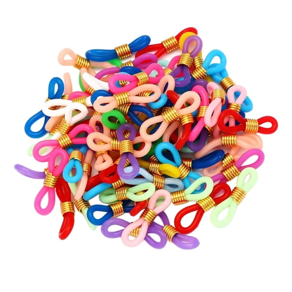 Yunhgft 50 Pieces Eyeglass Chain Ends Silicone Eyeglasses Strap Mixed color