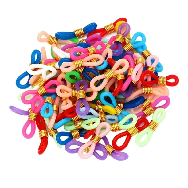 50 piezas de extremos de cadena para gafas, conectores de goma ajustables para gafas Color mezclado