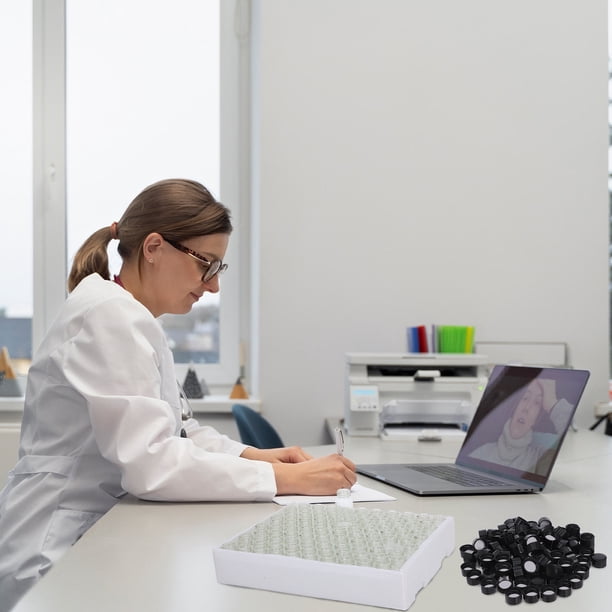 OULII 100Ud Frascos De Vidrio Transparentes Con Roscada Para Muestras Uso En Laboratorio