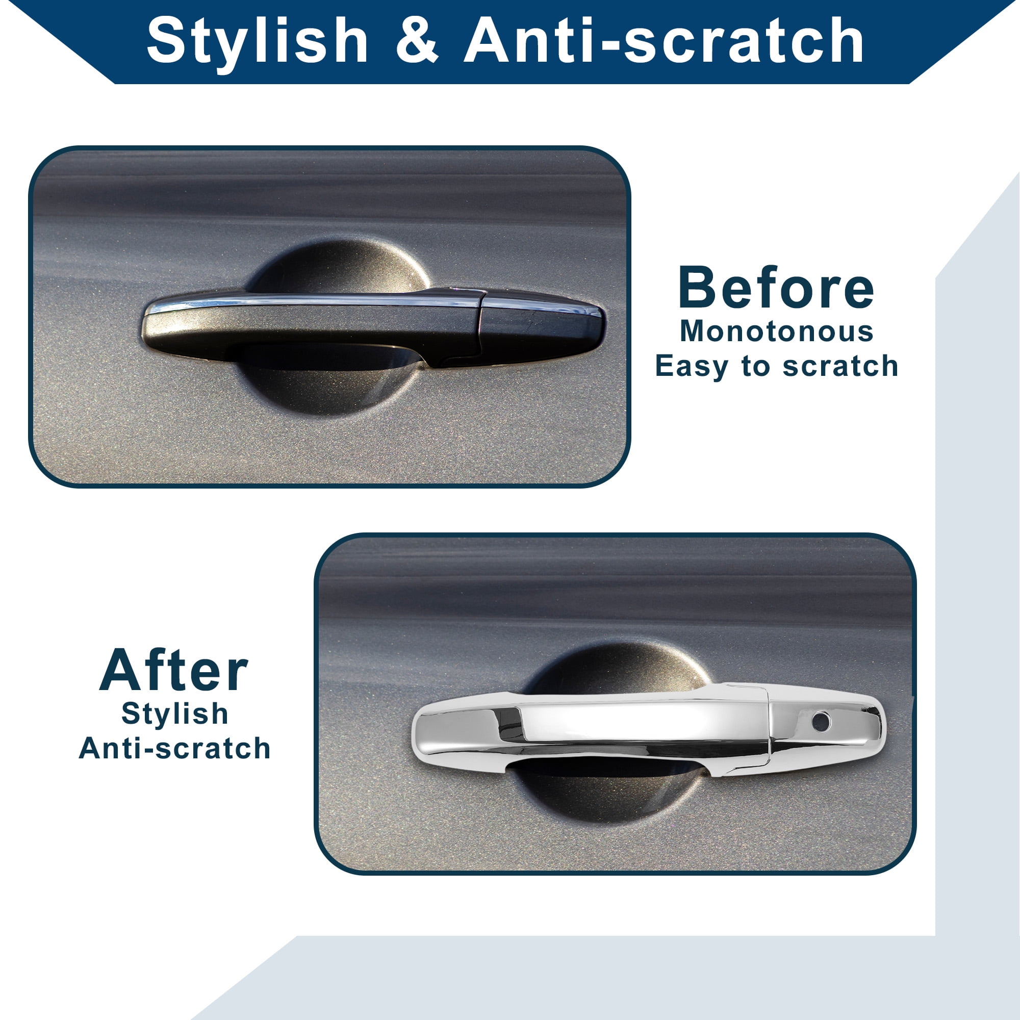 Unique Bargains ABS Automotive Door Handle Cover Silver Tone for Honda Civic 2006-2011