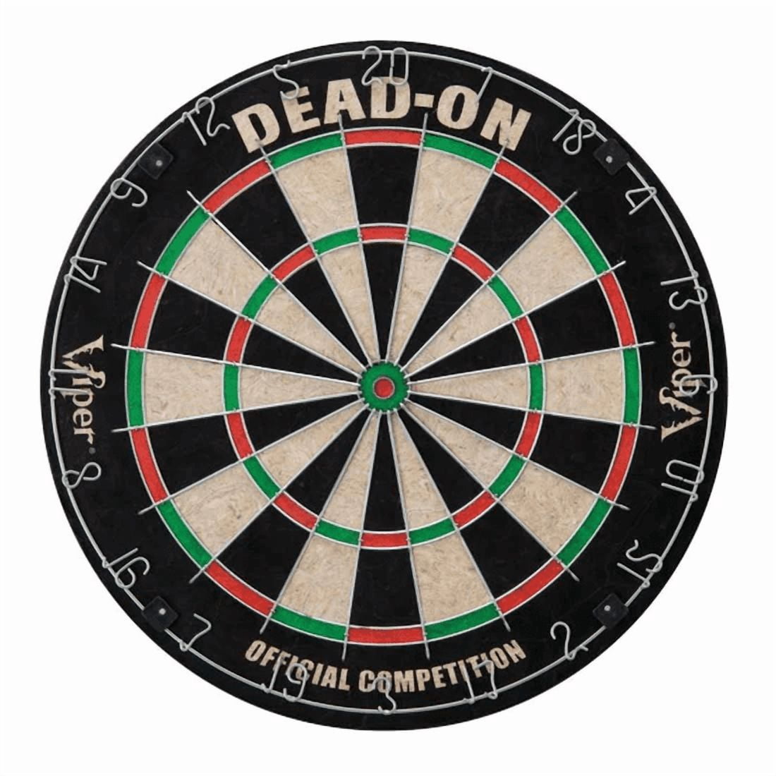 Viper Hudson Dartboard Cabinet, Dead-On Bristle Dartboard, Black Mariah Steel Tip Darts 22 Grams, and Vinyl Dart Mat