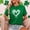 Green, variant on SYMOID Womens St Patrick's Day T-Shirt, Oversized Shamrock & Heart Graphic Tee, Soft Stretch Casual Shirt, Green St Patty's Day Top,Size M