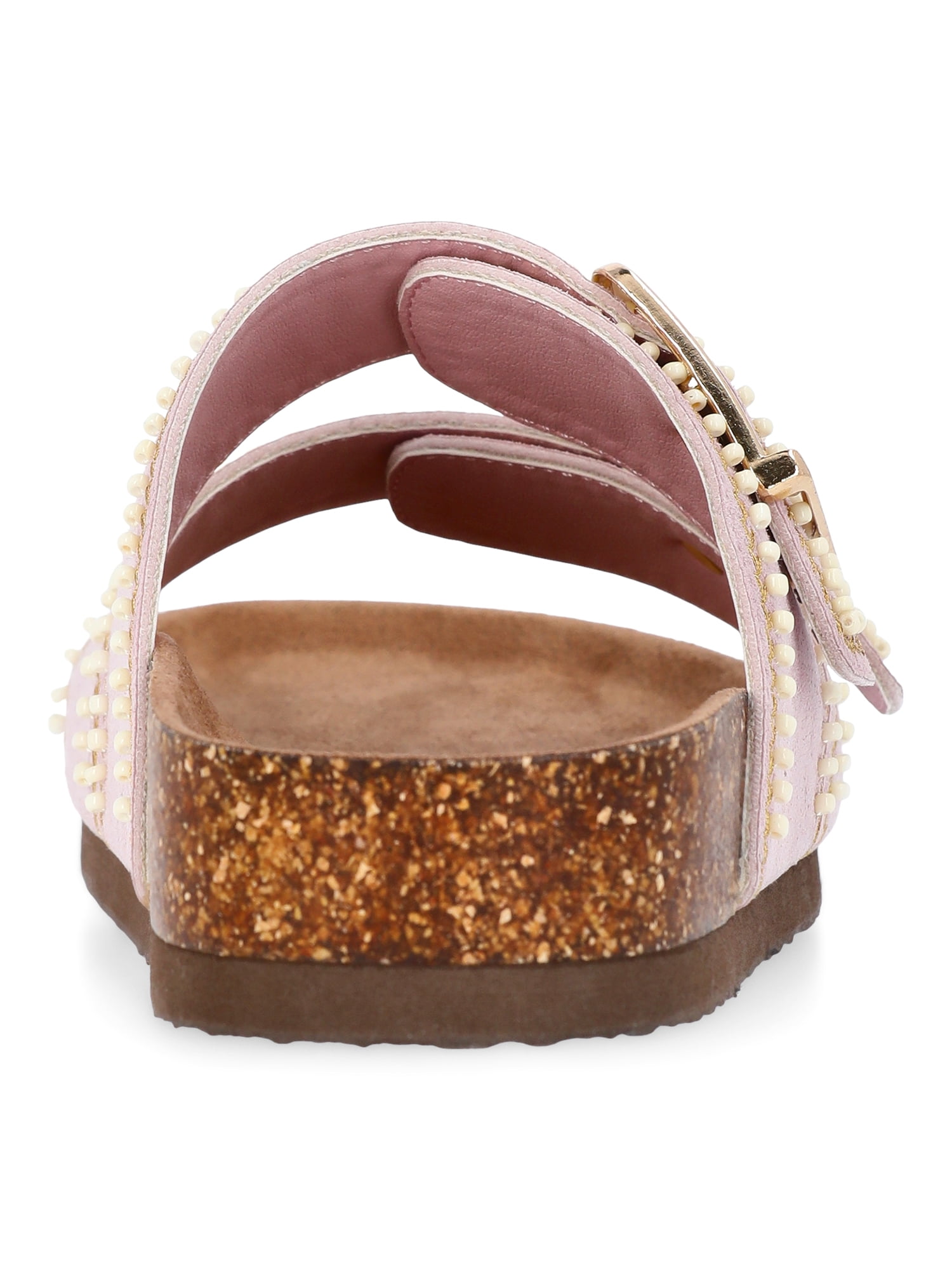 Time and Tru Women's Footbed Slide Sandals, Wide Width Available