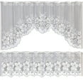 thumbnail image 2 of pitrice 2PCS/Set Lace Coffee Curtain Vintage Style Cafe Window Tier Translucent Curtain Kitchen Dining Room Home Decoration, 2 of 9