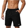 thumbnail image 3 of DDAPJ pyju Mens Casual Sweat Shorts Quick Dry Workout Athletic Running Shorts Elastic Waist Drawstring Exercise Jogging Shorts with Pockets Black M, 3 of 8