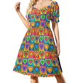 thumbnail image 1 of Vestido de manga corta con corazones de Pop Art, ropa de mujer, ropa de mujer, novedades 2025, elegante vestido de novia para invitada., 1 of 7