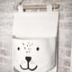 thumbnail image 4 of Hanging Storage Bag - Cute Linen Fabric Storage Bag Behind Wall Hanging Basket With 3 Pocket Bags, 4 of 5