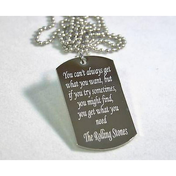 ROLLING STONES DOG TAG LYRIC NECKLACE