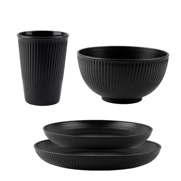 4Pcs Wheat Straw Tableware Set Plate Dish Bowl Cup Unbreakable Kitchen Eco Friendly Dishes Eating Dinnerware Camping