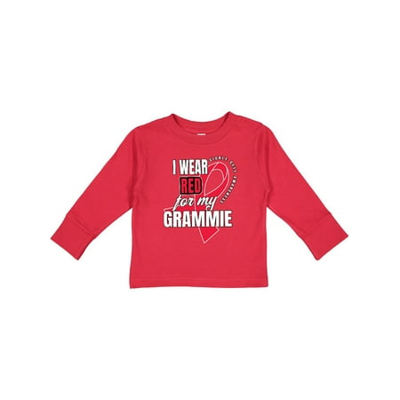 

Inktastic Sickle Cell Awareness I Wear Red For My Grammie Gift Toddler Boy or Toddler Girl Long Sleeve T-Shirt