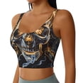 thumbnail image 2 of Hirioo Fiery Skull Trio for Women's Sports Vest with Full-Print Design, Stretchy Fabric and Removable Pads-Large, 2 of 8
