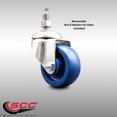 thumbnail image 2 of 3 Inch 316SS Solid Polyurethane Wheel Swivel 3/8 Inch Threaded Stem Caster SCC, 2 of 2