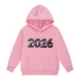 thumbnail image 2 of Kiijoy 2026 New Year Hoodie for Girls Letter Print Casual Hooded Sweatshirt Pullover Top, 2 of 4