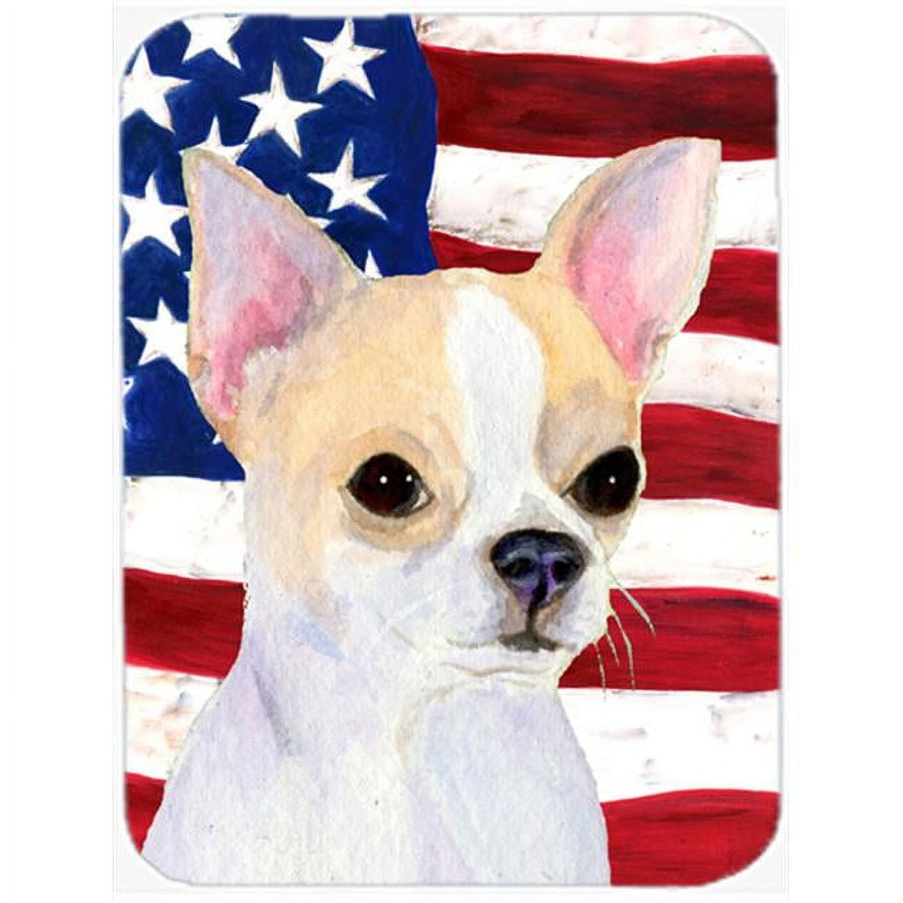 Carolines Treasures SS4230LCB USA American Flag with Chihuahua,