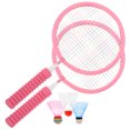thumbnail image 1 of OULII 1 Set Badminton Racket Set Rosy Round Mesh Ergonomic Grip for Kids Beginners in 17.7x8.9in Size, 1 of 8