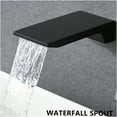 thumbnail image 4 of JERFIT Matte Black Wall Mount Waterfall Tub Faucet, Single Handle Bathtub Faucet with Rough-in Valve, Modern Bathroom Sink Faucet in Stainless Steel, 4 of 10