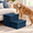 Navy Blue-2-19" X 17" X 13" H, variant on Beige 5 48" X 17" X 22" H Foldable Pet Stairs with Storage for Small Medium Large Dogs and Cats