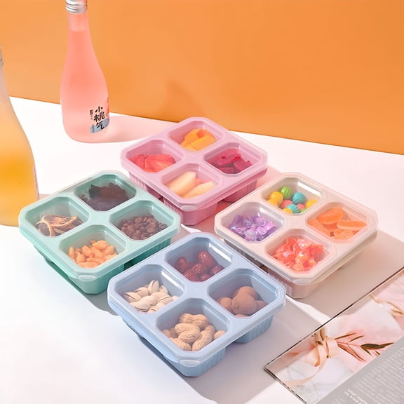 ACDANC 2026 New Snack Containers,Lunch Box Containers,Reusable 4 Compartment Snack Box Container,Small Bento Box,Lunchable Containers 4 Compartments for Work and Traveling